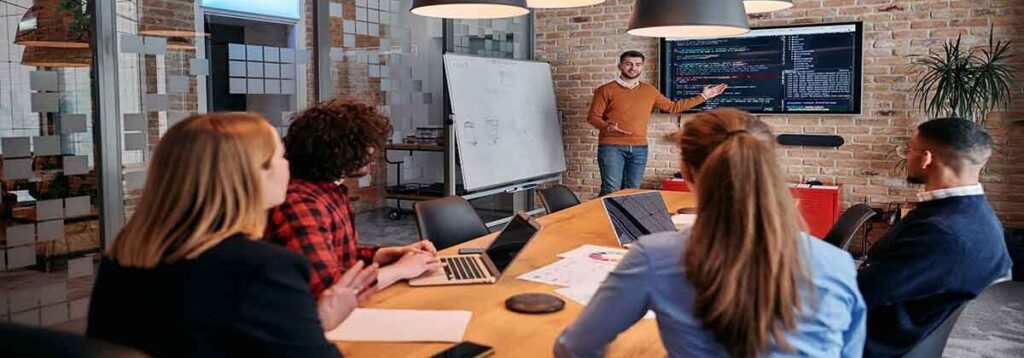 Group meeting in an office