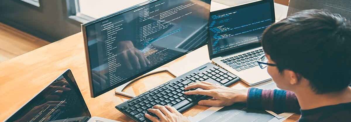 Engineer working at computer.