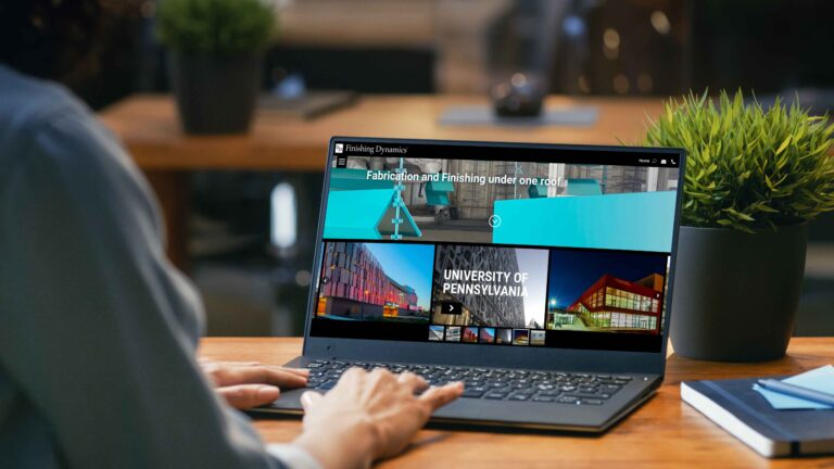 Finishing Dynamics laptop on homepage screen.