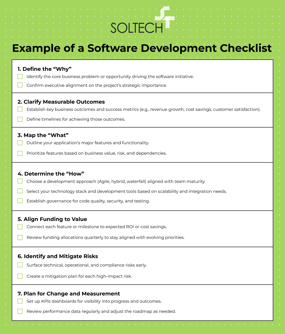 Example of a Software Development Checklist