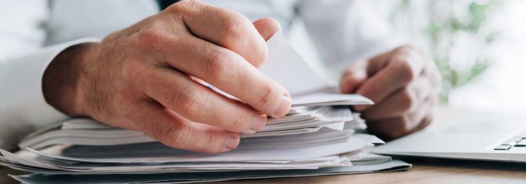 large stack of resumes