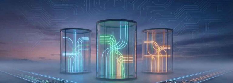 Three data silos visualizing siloed systems