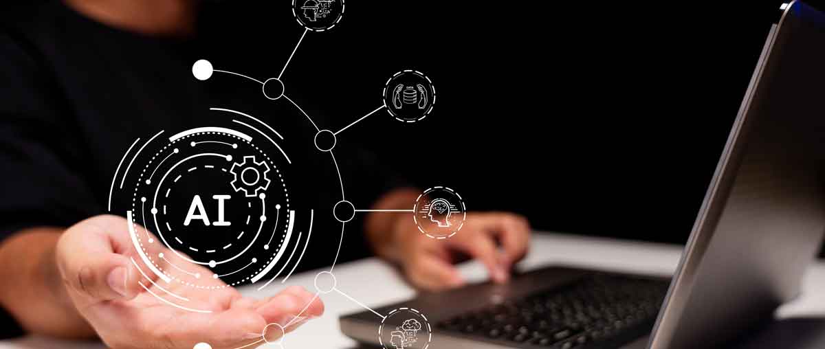 Person holding the concept of AI