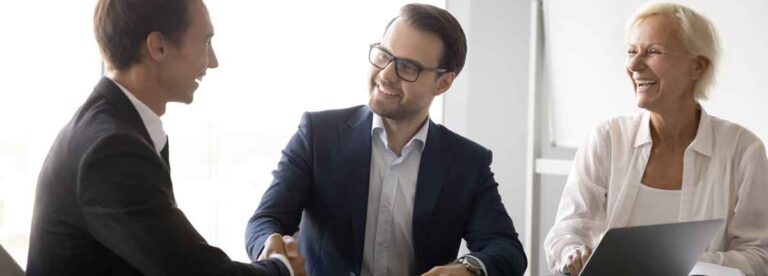 confident hiring team in interview with candidate