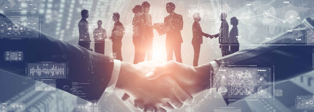 software partners shaking hands